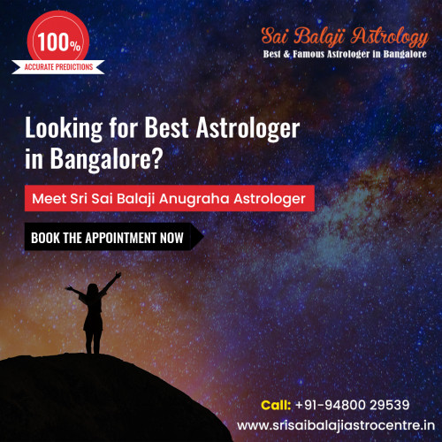 Sri Sai Balaji Anugraha is the powerful astrologer in Bangalore, with 25+ years of experience and 10k satisfied clients! He treat his clients like a friend, He doesn't rush and gives sufficient opportunity to pose our inquiries and concerns.

 Visit us at http://www.srisaibalajiastrocentre.in/