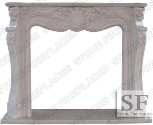 ST LOUIS WHITE MARBLE FIREPLACE MANTEL